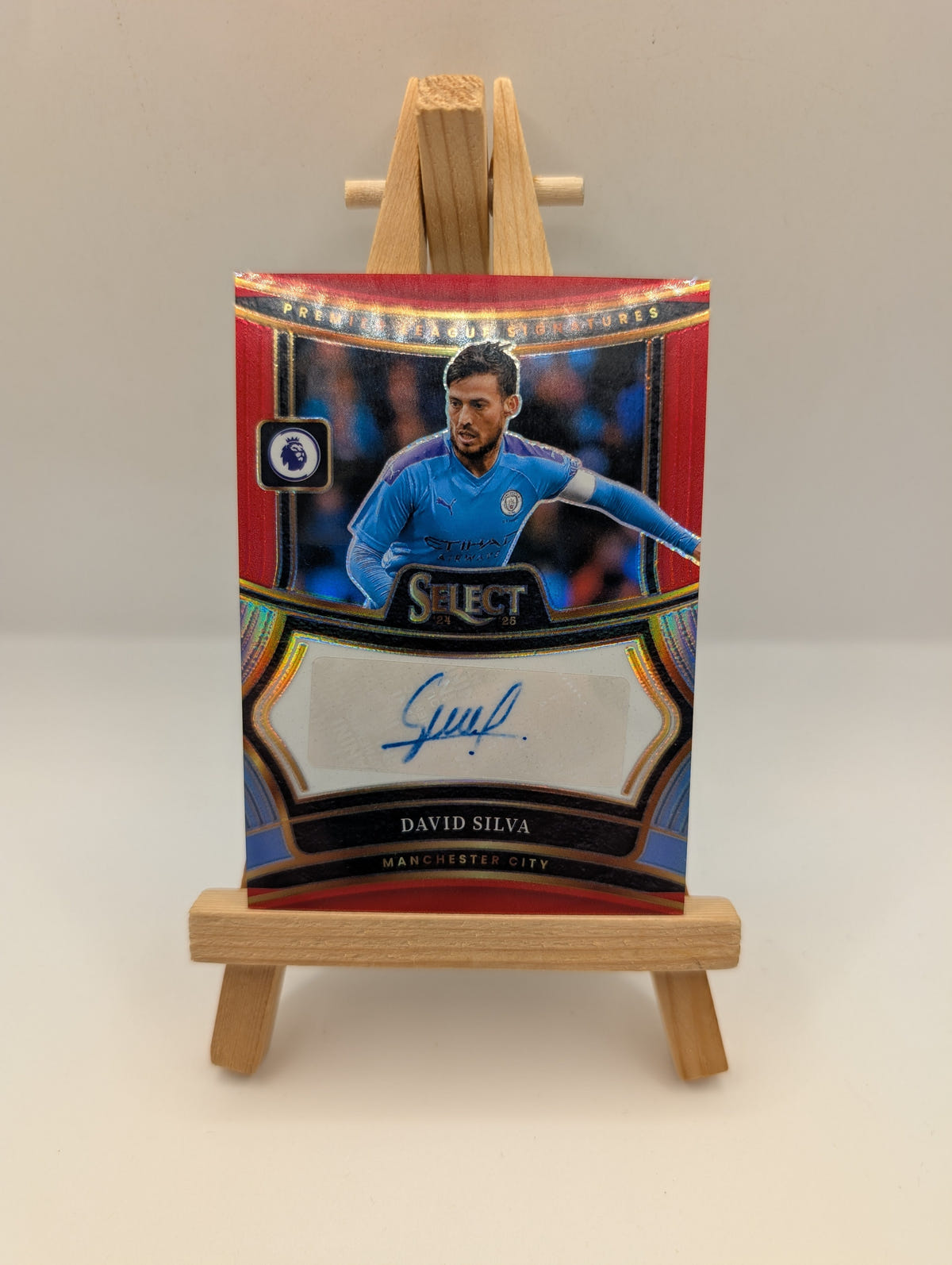 David Silva 2024-25 Panini Select Premier League Signatures Red Auto #S-DV -8u FRENLY BRICKS - Open 7 Days image 1