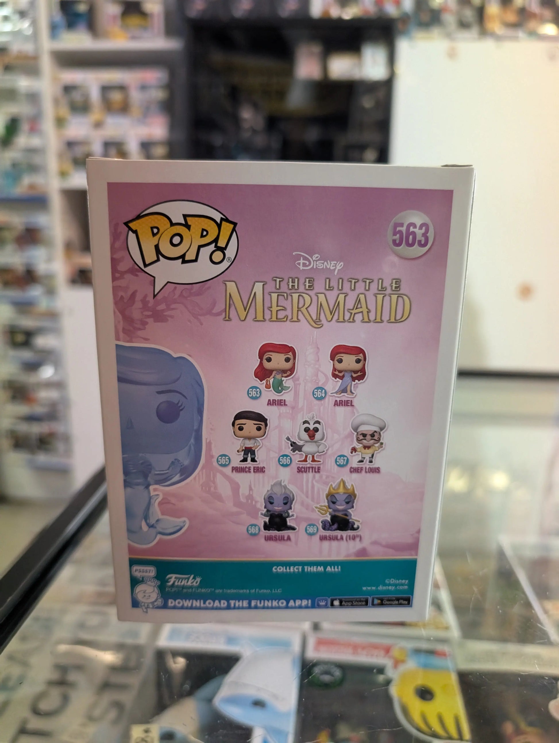 FUNKO POP VINYL LITTLE MERMAID ARIEL WITH BAG BLUE TRANSPARENT #563 EXCLUSIVE FRENLY BRICKS - Open 7 Days