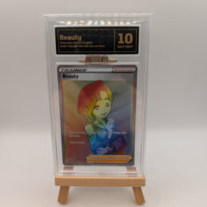 Graded 10 BEAUTY FULL ART #194/185 POKEMON VIVID VOLTAGE SECRET RARE FRENLY BRICKS - Open 7 Days