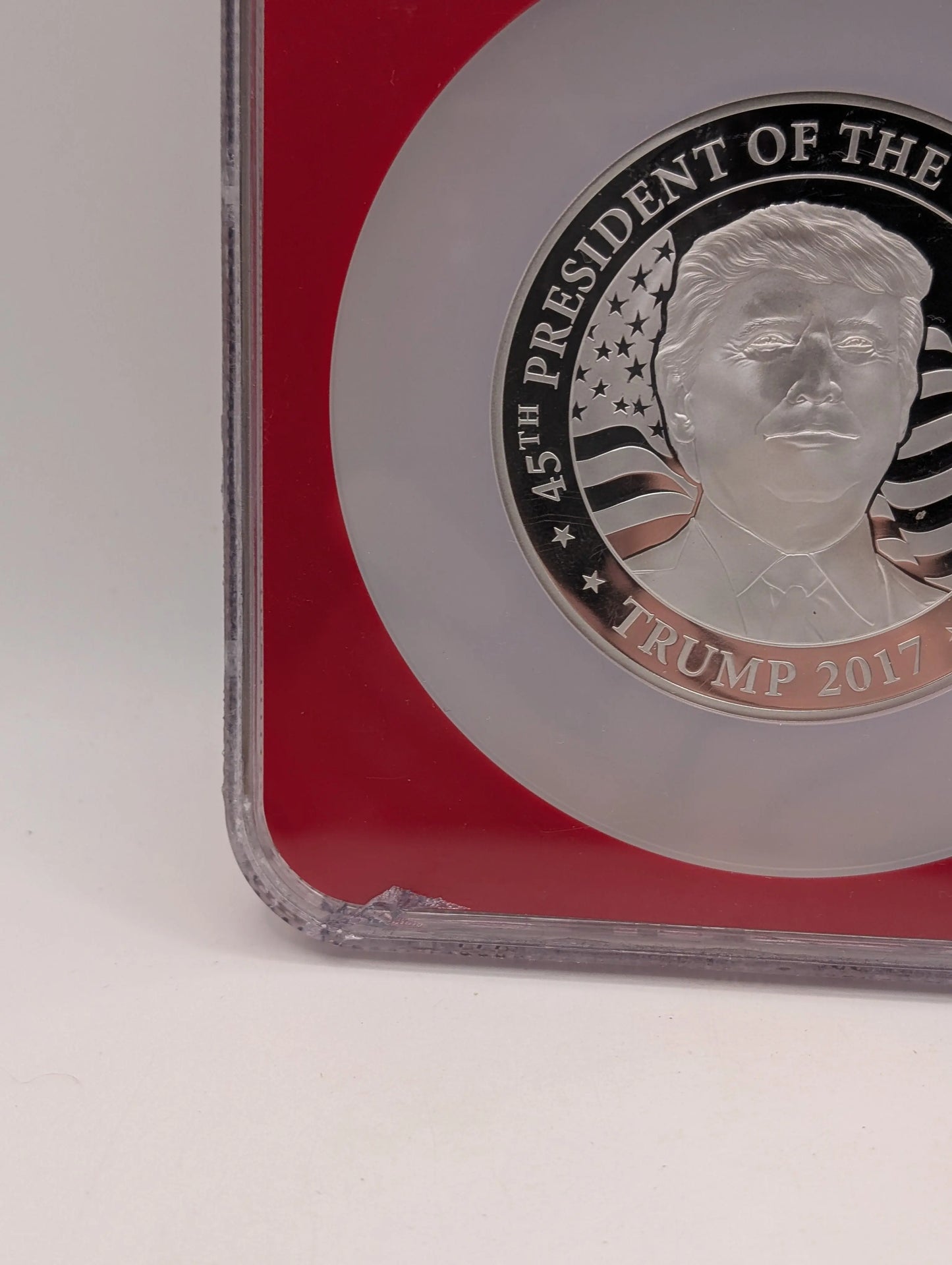Equatorial Guinea 2017 Silver 1,000 Francos Donald Trump Inaugural Releases NGC Proof-70 UC (Red Frame Holder FRENLY BRICKS - Open 7 Days