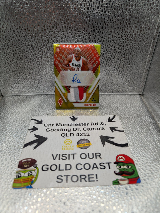 DUOP REATH  - 2023-24 PANINI PHOENIX - ROOKIE SIGNS /35 - RC AUTO Gold Patch FRENLY BRICKS - Open 7 Days