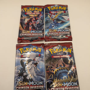 Crimson Invasion - Sealed 4 Booster Pack Art Set - Pokémon Sun & Moon TCG FRENLY BRICKS - Open 7 Days