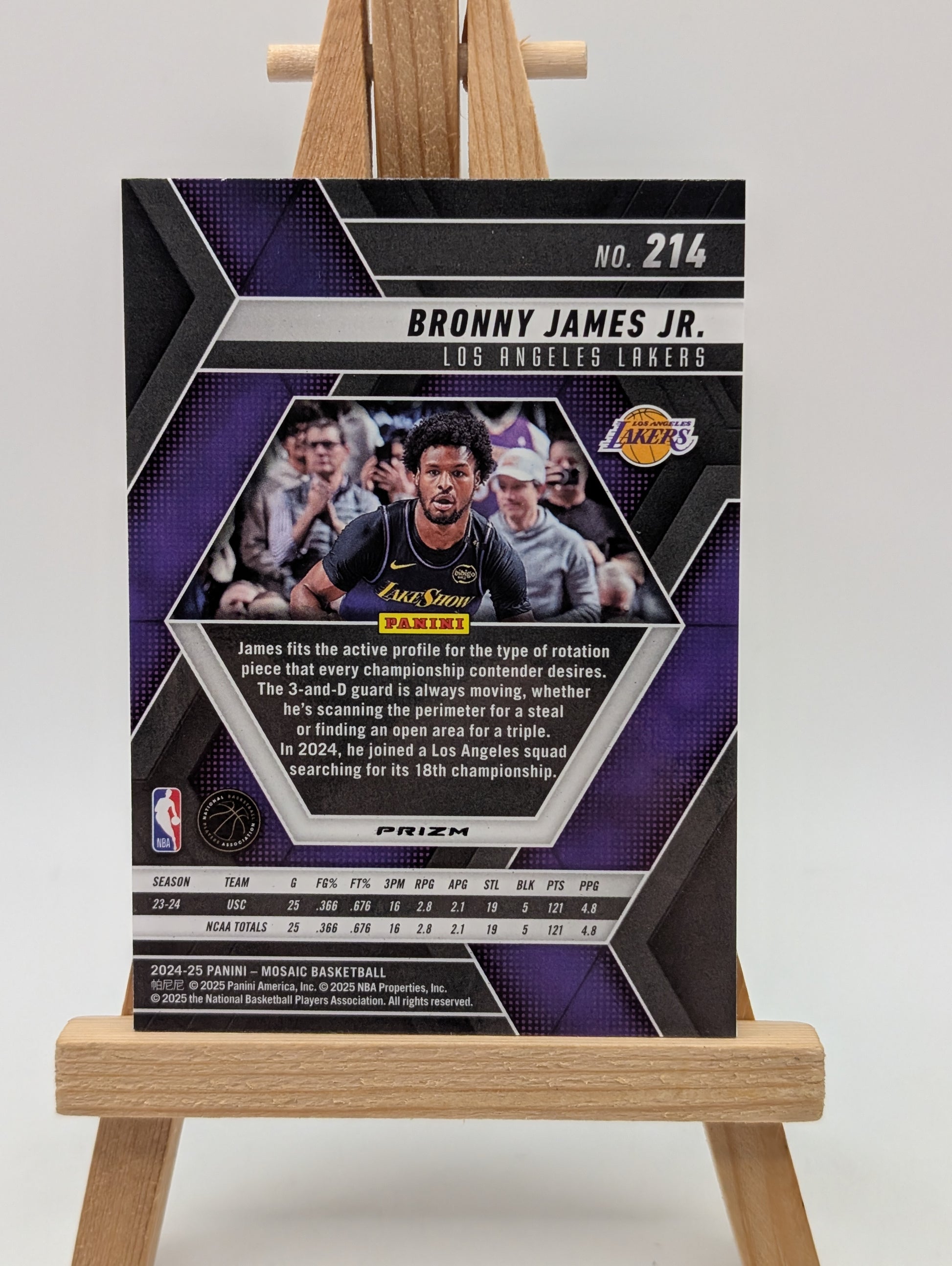 2024-25 Panini Mosaic Bronny James Jr. RC Genesis SSP #214