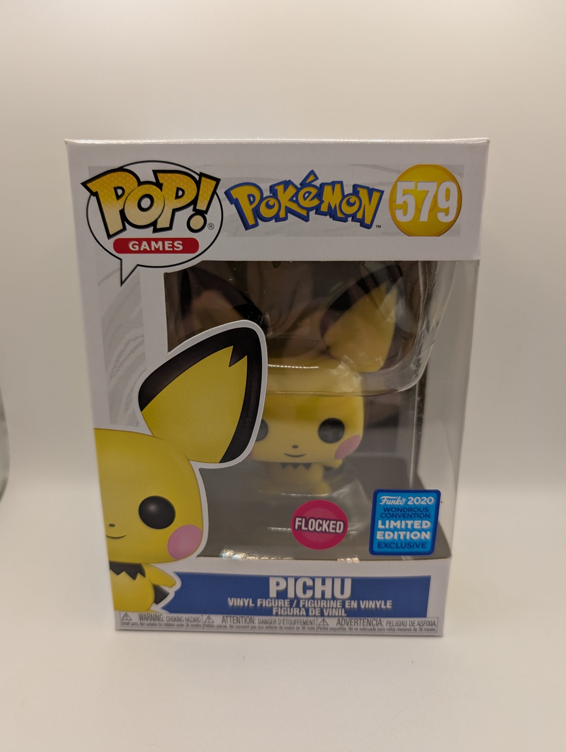 POKEMON FUNKO POP - PICHU FLOCKED #579 - 2020 WONDEROUS CONVENTION LMTD EDITION FRENLY BRICKS - Open 7 Days