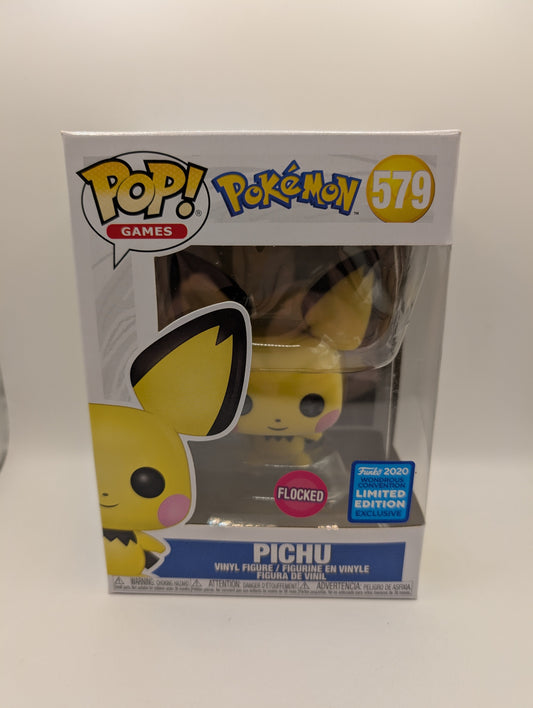 POKEMON FUNKO POP - PICHU FLOCKED #579 - 2020 WONDEROUS CONVENTION LMTD EDITION FRENLY BRICKS - Open 7 Days