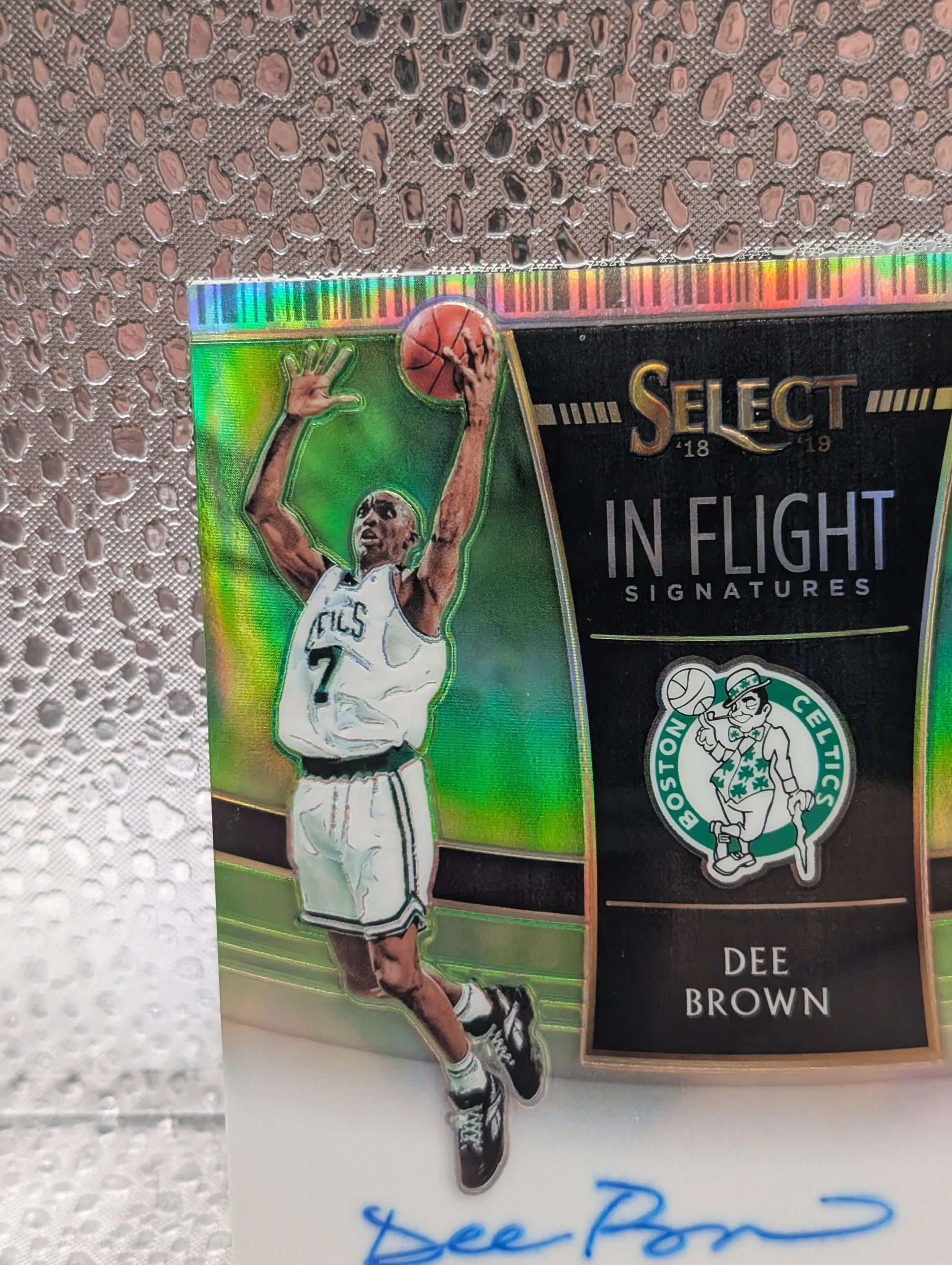 2018-19 Select In Flight Signatures Dee Brown /99 Celtics Green FRENLY BRICKS - Open 7 Days
