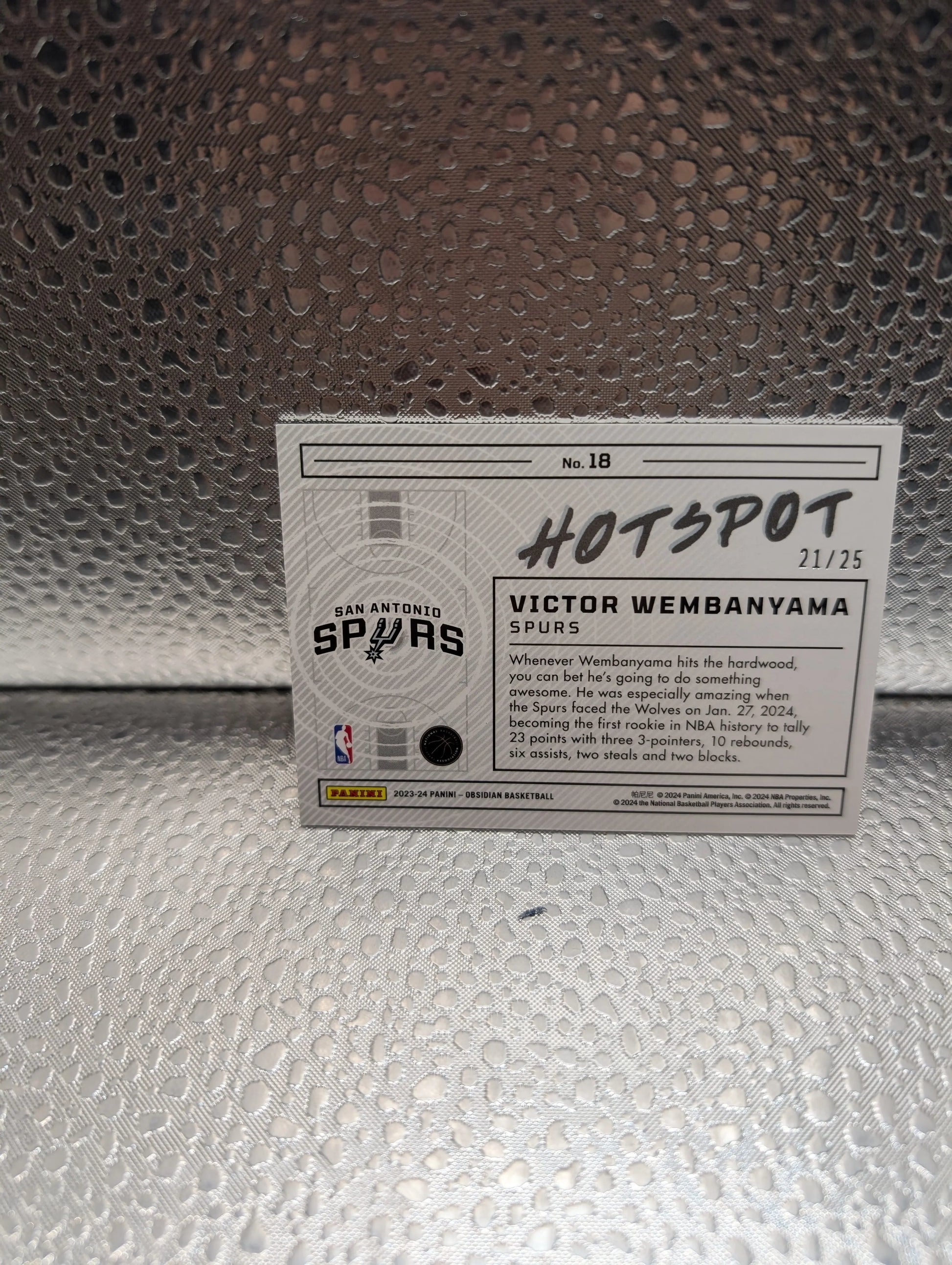 Victor Wembanyama Obsidian Hotspot RC 21/25 FRENLY BRICKS - Open 7 Days