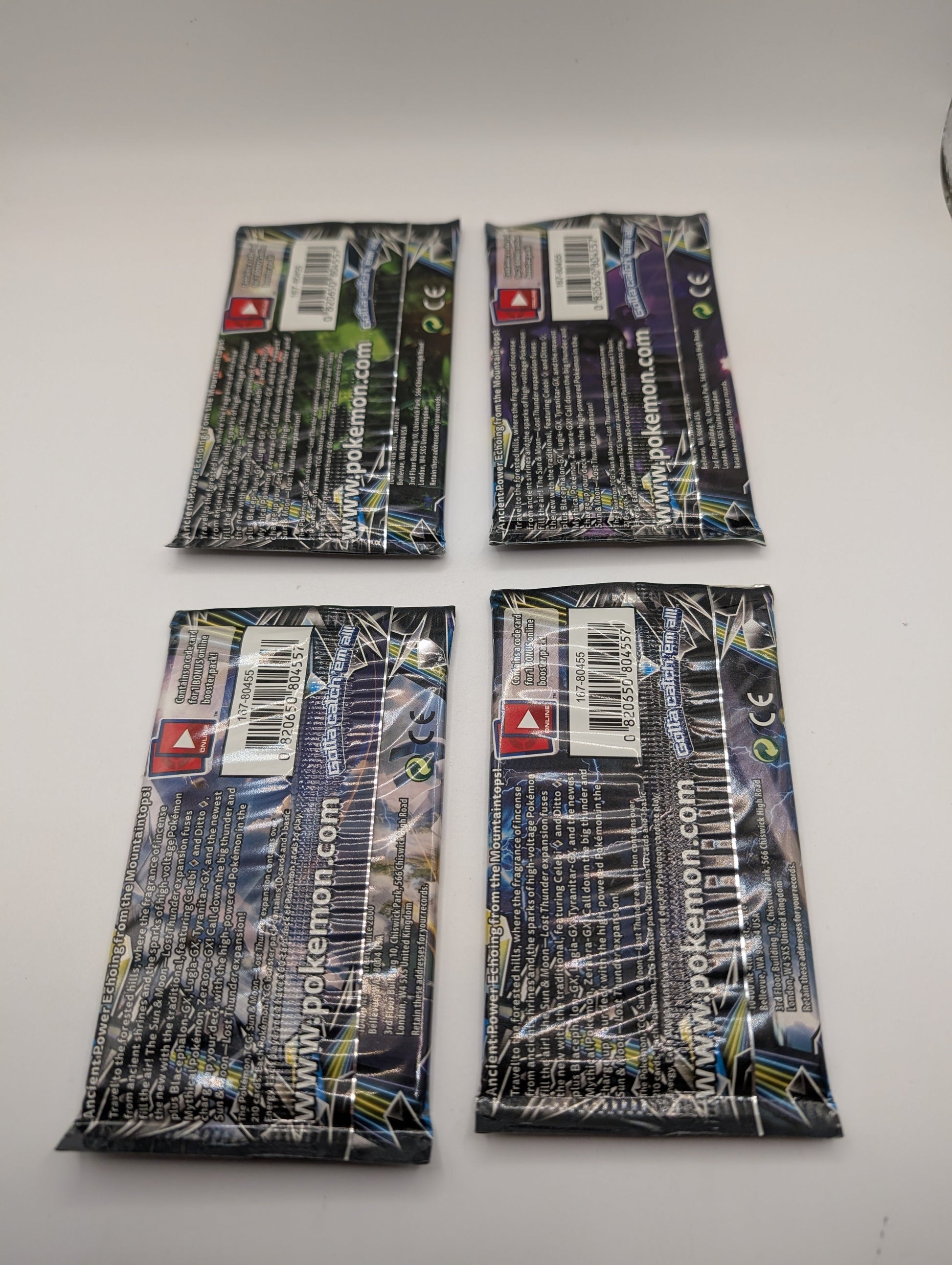 Pokemon 4x S&M Lost Thunder Booster Packs Factory Sealed - All 4 Art Sets! FRENLY BRICKS - Open 7 Days