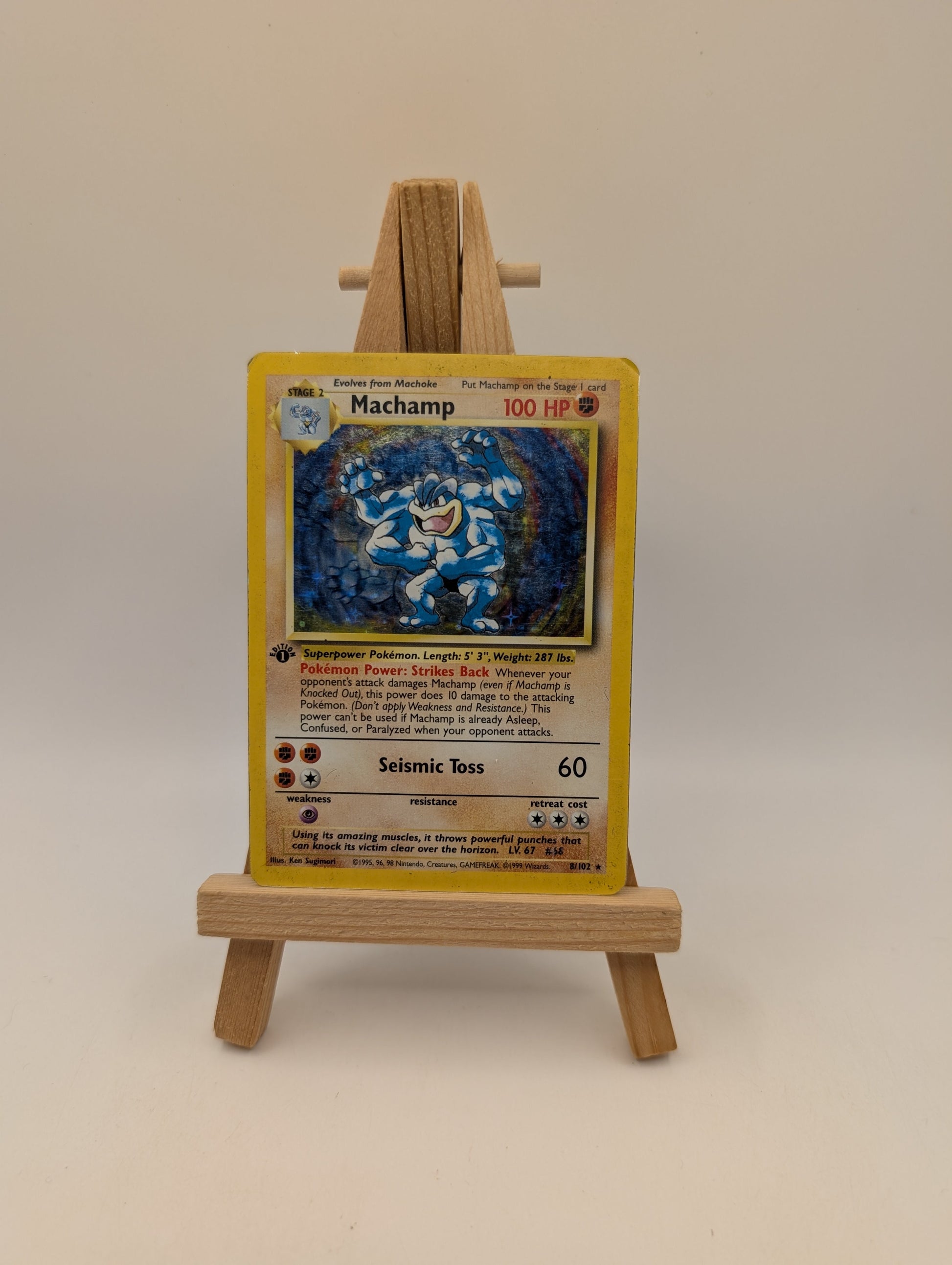 Pokémon TCG Machamp Base Set 8/102 Holo 1st Edition Holo Rare FRENLY BRICKS - Open 7 Days
