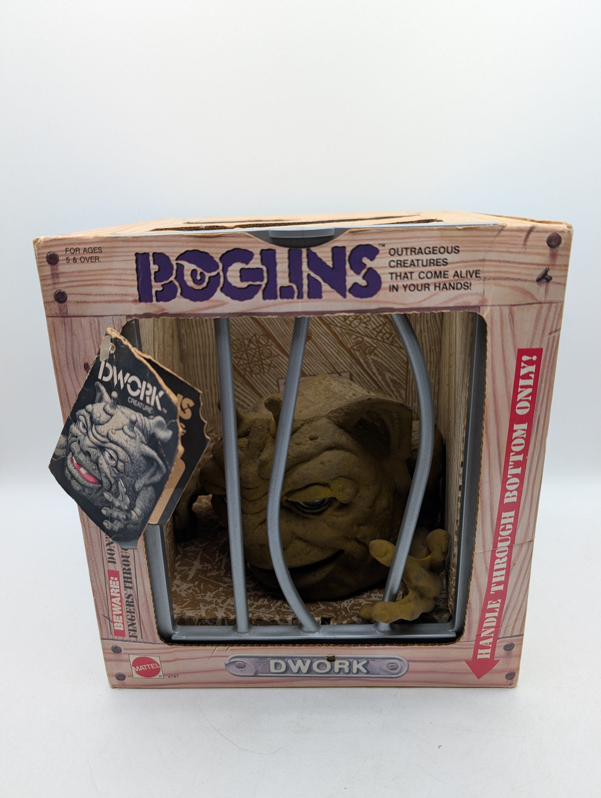 BOGLINS "Dwork" 1987 MATTEL HAND PUPPET MONSTER FRENLY BRICKS - Open 7 Days