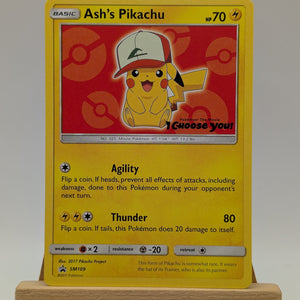 Ash's Pikachu SM109 I Choose You! Promo Pokemon Red FRENLY BRICKS - Open 7 Days