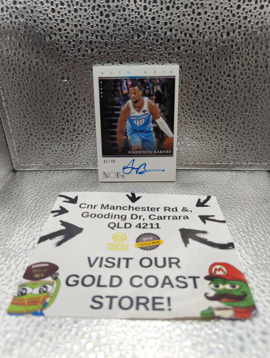 2019-20 Panini NOIR AUTO Harrison Barnes /49 on card FRENLY BRICKS - Open 7 Days