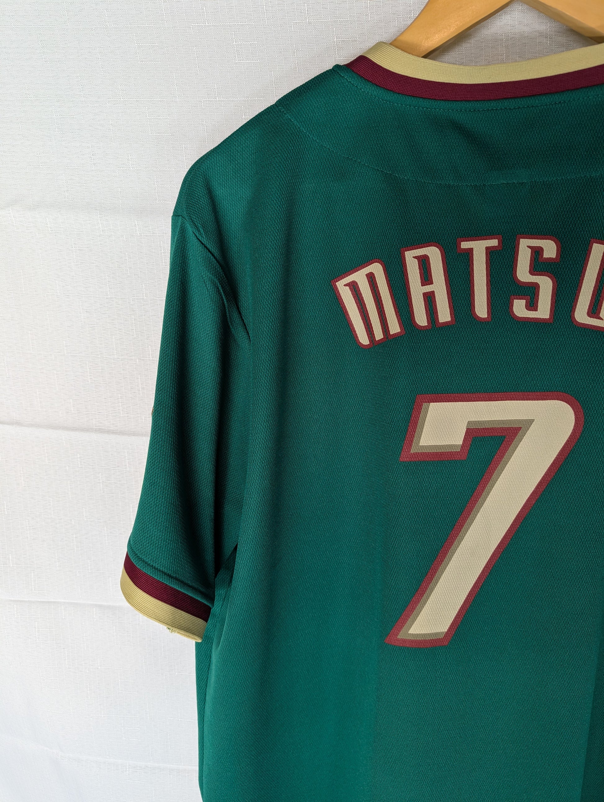 Nippon Baseball Tohoku Rakuten "Matsui #7" Greens Jersey Fuji Sponsor Large