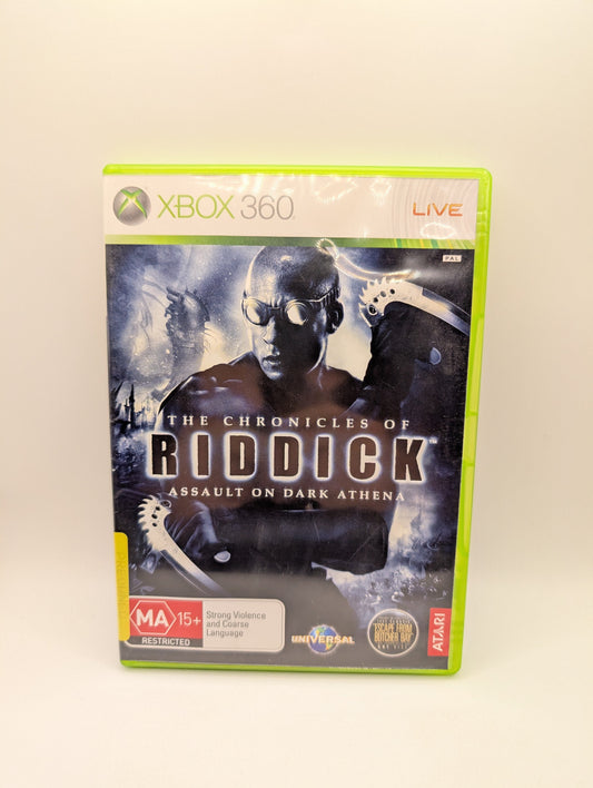 The Chronicles Of Riddick Assault On Dark Athena Xbox 360 PAL Complete Manual FRENLY BRICKS - Open 7 Days