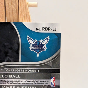 2020-21 Panini Spectra Rookie Dual Patch Auto LaMELO BALL JAMES WISEMAN /5 RC FRENLY BRICKS - Open 7 Days