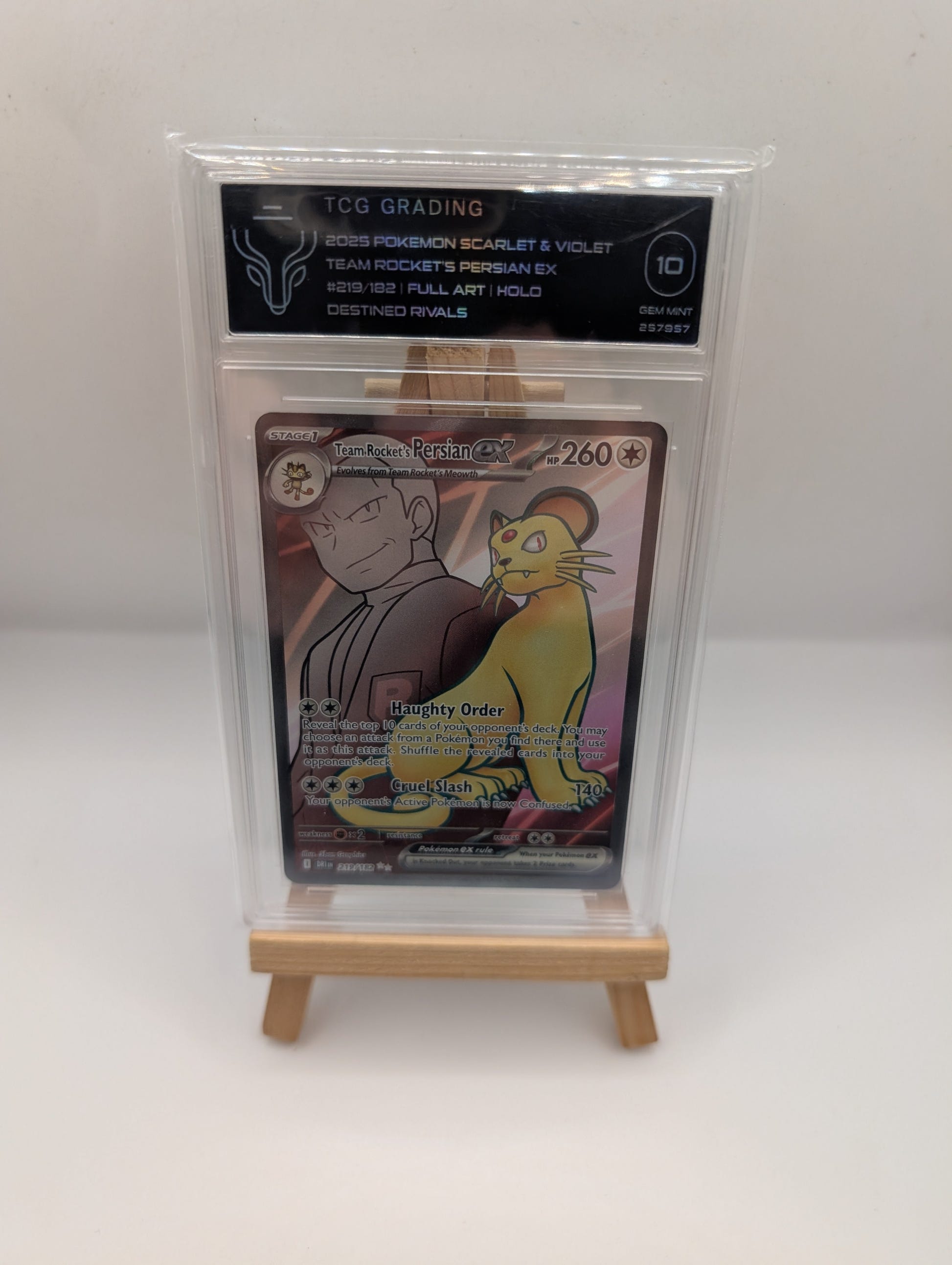 2025 Pokemon Destined Rivals DRI 219 Team Rocket's Persian ex Ultra Rare TCG 10 FRENLY BRICKS - Open 7 Days image 1