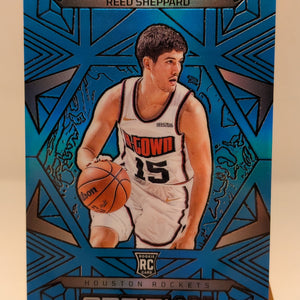 Reed Sheppard 2024-25 Panini Obsidian Electric Etch Blue Flood /30 RC #160 FRENLY BRICKS - Open 7 Days