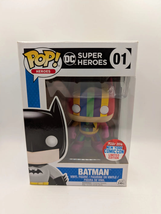 Rainbow BATMAN DC Superheroes 2016 NYCC Funko Pop! Vinyl # 01 Limited Edition FRENLY BRICKS - Open 7 Days