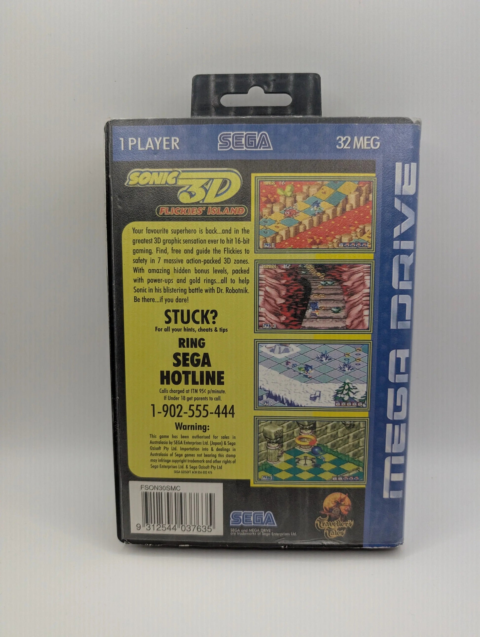 SEGA SMD Mega Drive - Sonic 3D Flickies Island PAL + Instruction, Case, Game FRENLY BRICKS - Open 7 Days