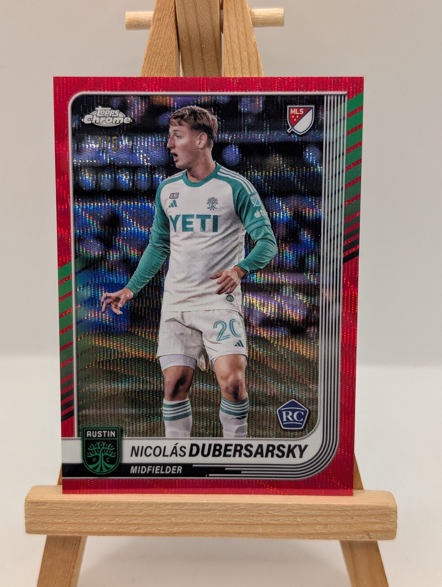 2025 Topps Chrome MLS Nicolas Dubersarsky AUTO RC Red Wave /5 Rookie Austin FRENLY BRICKS - Open 7 Days