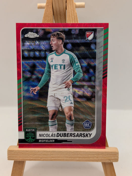 2025 Topps Chrome MLS Nicolas Dubersarsky AUTO RC Red Wave /5 Rookie Austin FRENLY BRICKS - Open 7 Days