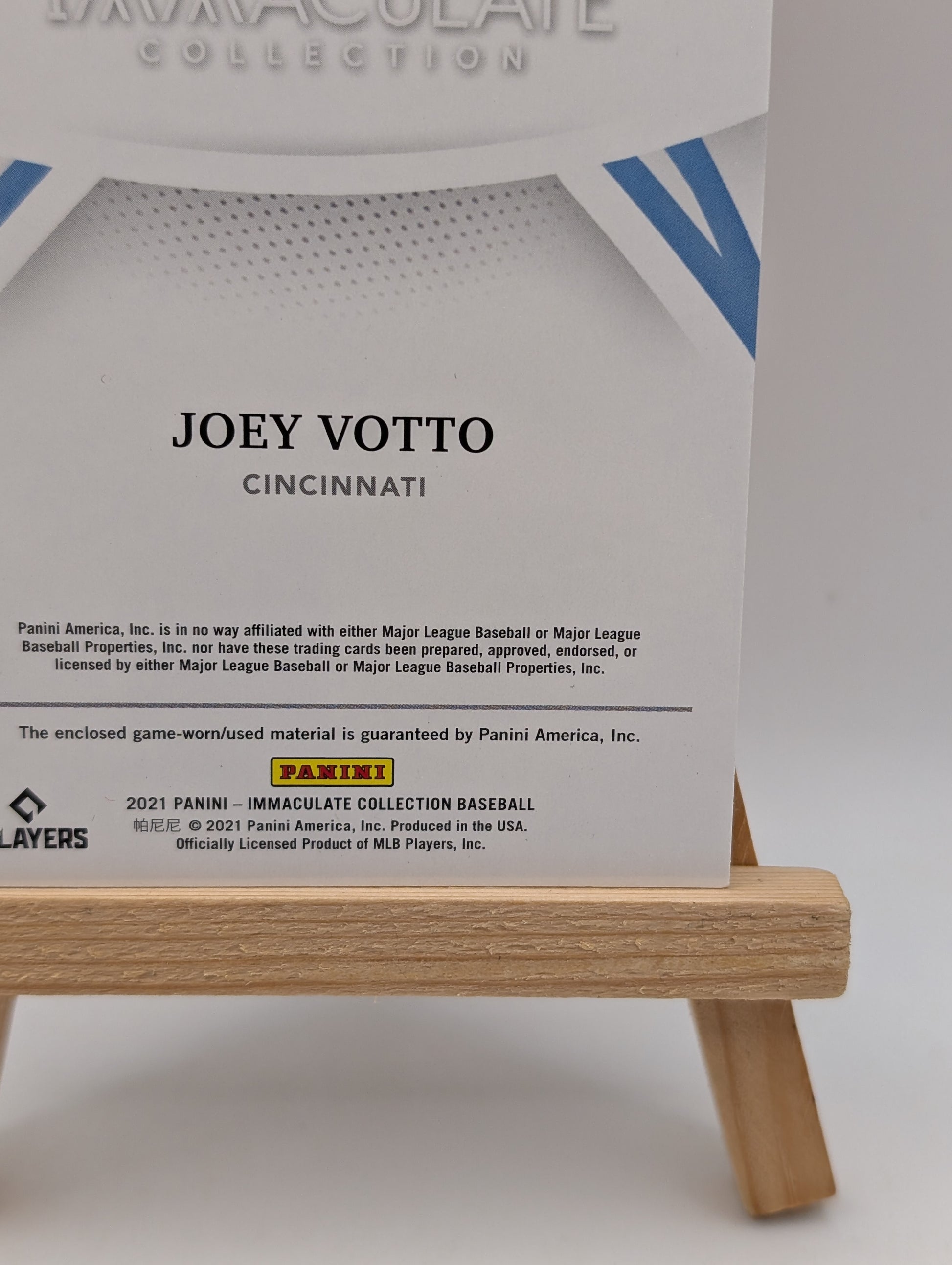 2021 Panini Immaculate Collection- Joey Votto Materials Trio /5
