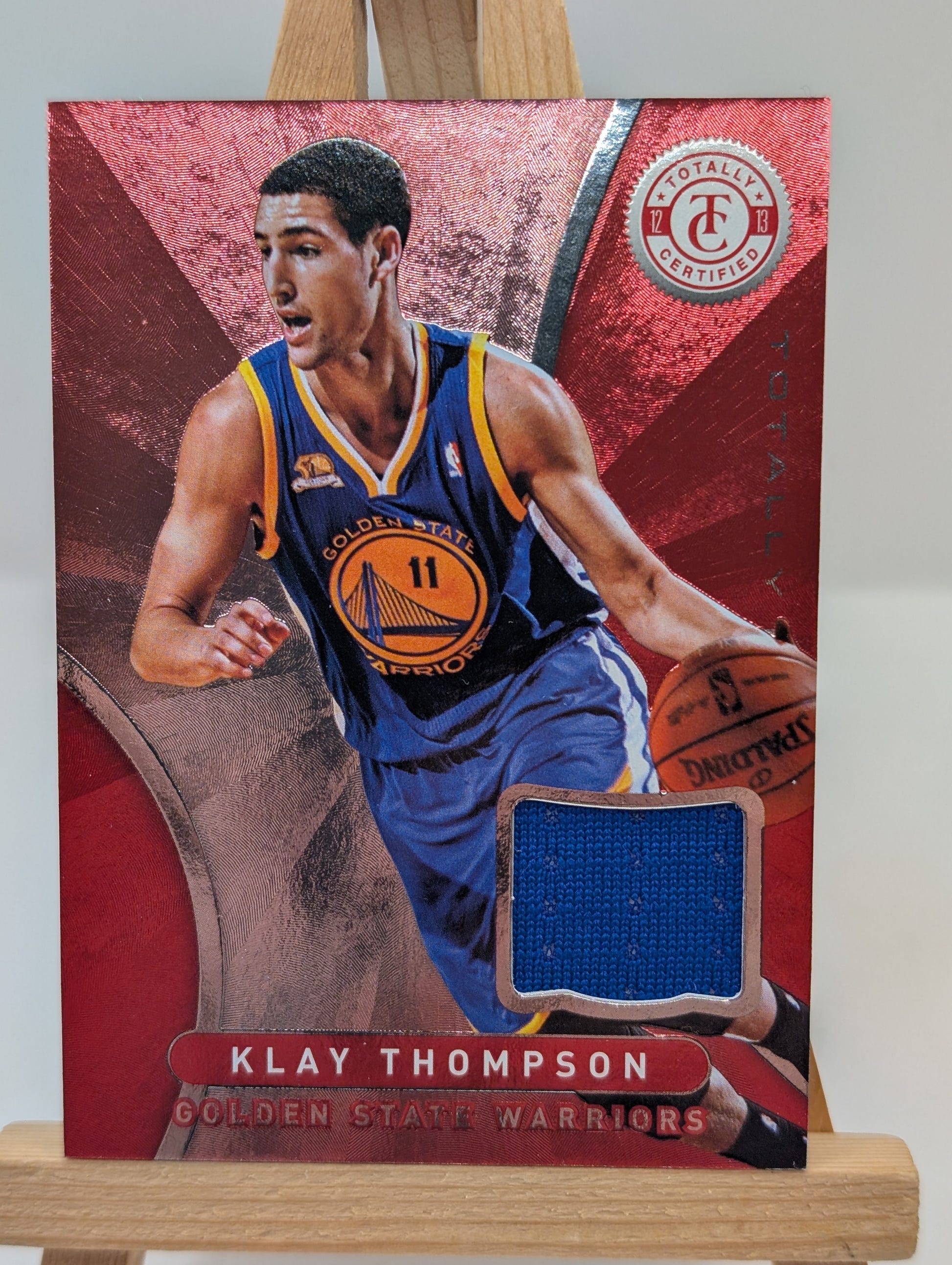 Klay Thompson 2012-13 Totally Certified Basketball Game Worn Patch FRENLY BRICKS - Open 7 Days image 2