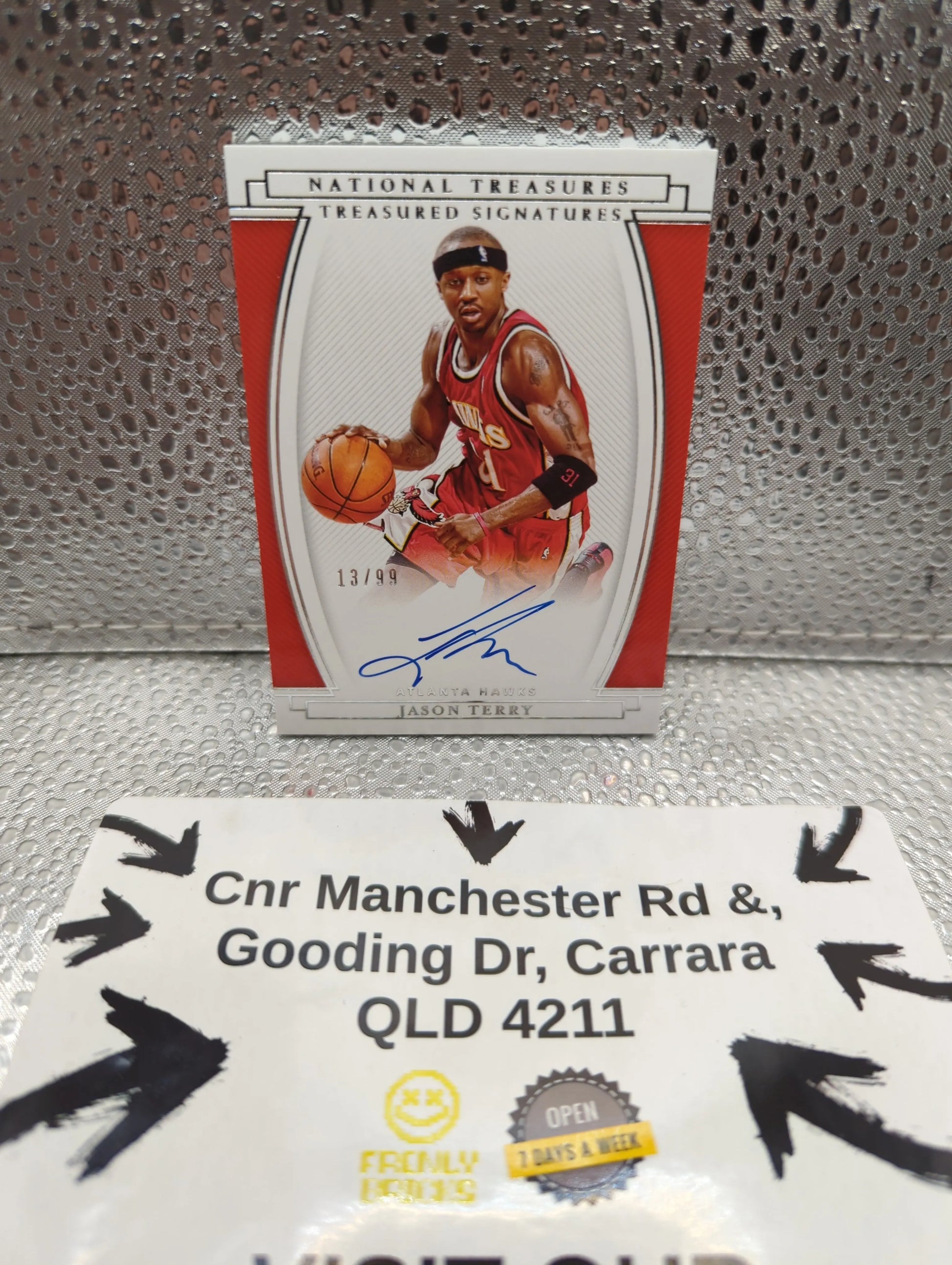 2020-21 Panini National Treasures ATLANTA HAWKS Jason Terry /99 AUTO FRENLY BRICKS - Open 7 Days