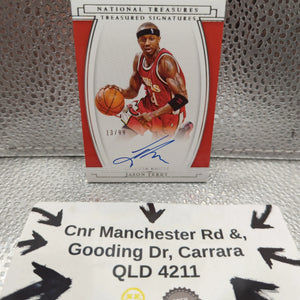 2020-21 Panini National Treasures ATLANTA HAWKS Jason Terry /99 AUTO FRENLY BRICKS - Open 7 Days