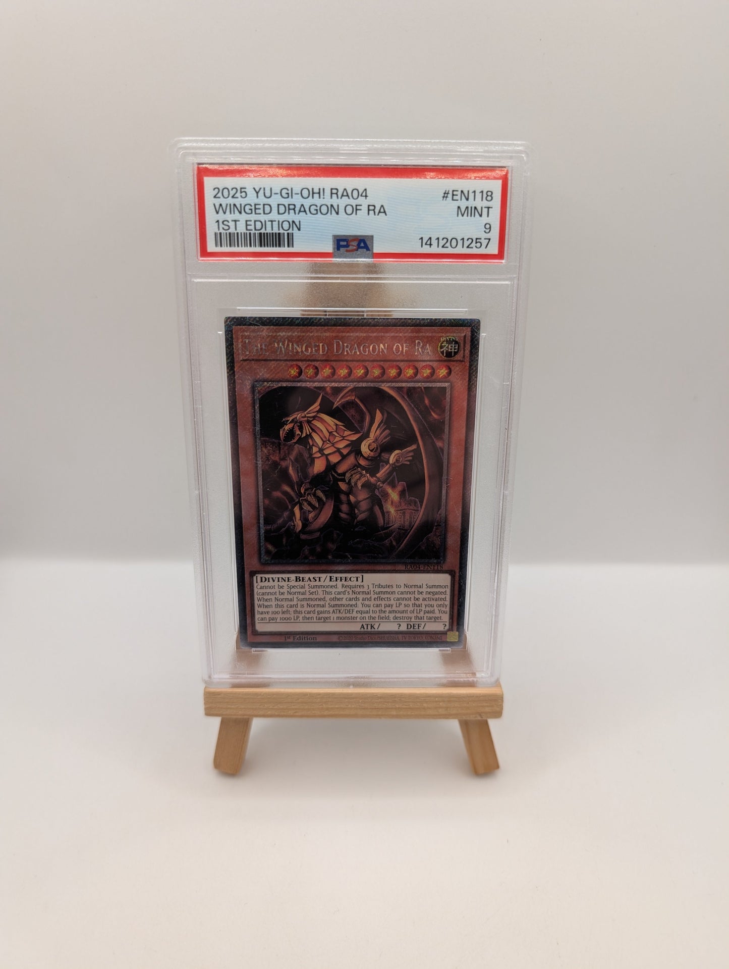 2025 YU-GI-OH! RA04-QUARTER CENTURY #EN118 WINGED DRAGON OF RA 1ST EDITION PSA 9 FRENLY BRICKS - Open 7 Days