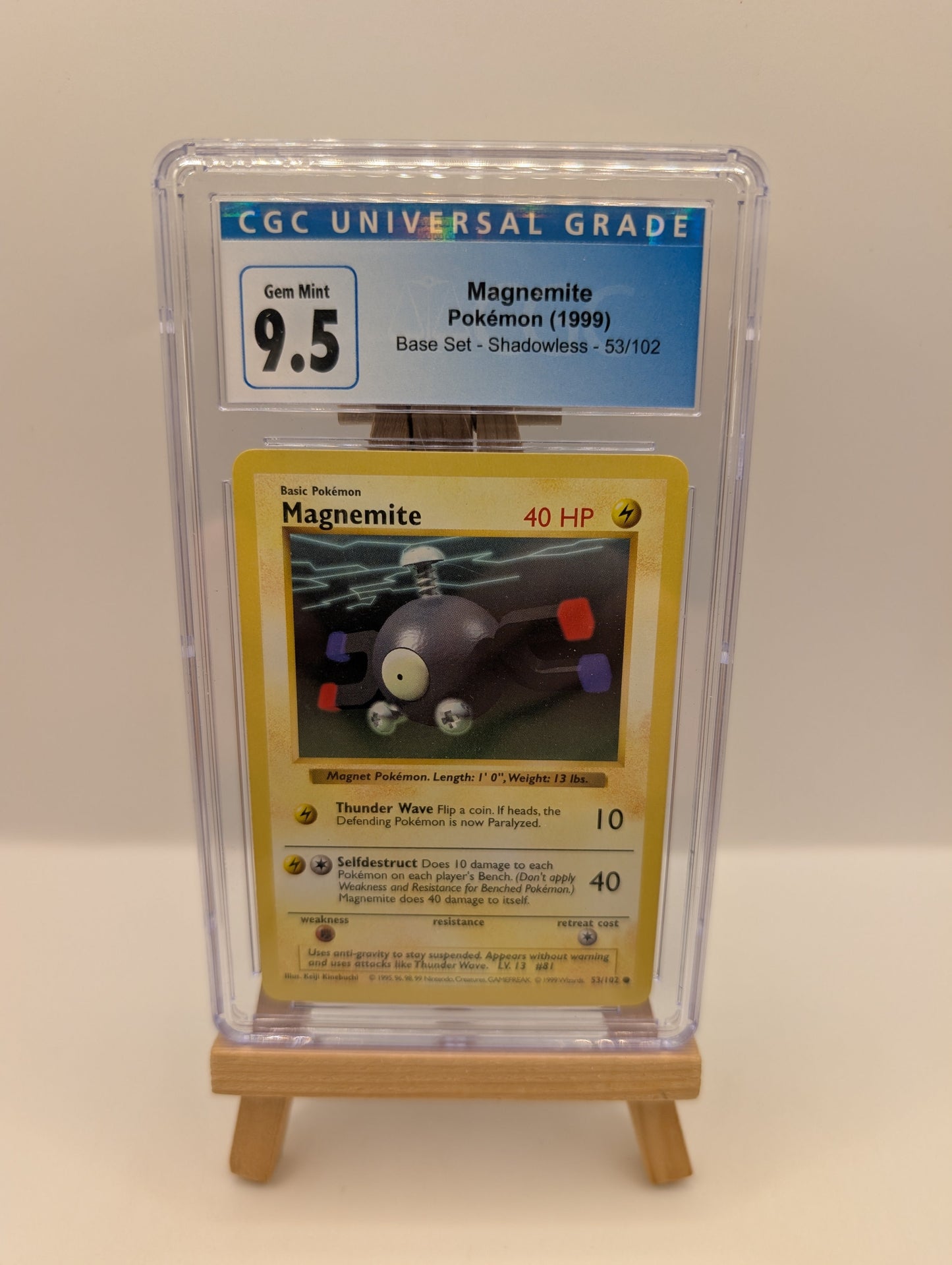 MAGNEMITE - 53/102 - Graded CGC 9.5 - BASE SET SHADOWLESS - Pokemon PSA FRENLY BRICKS - Open 7 Days