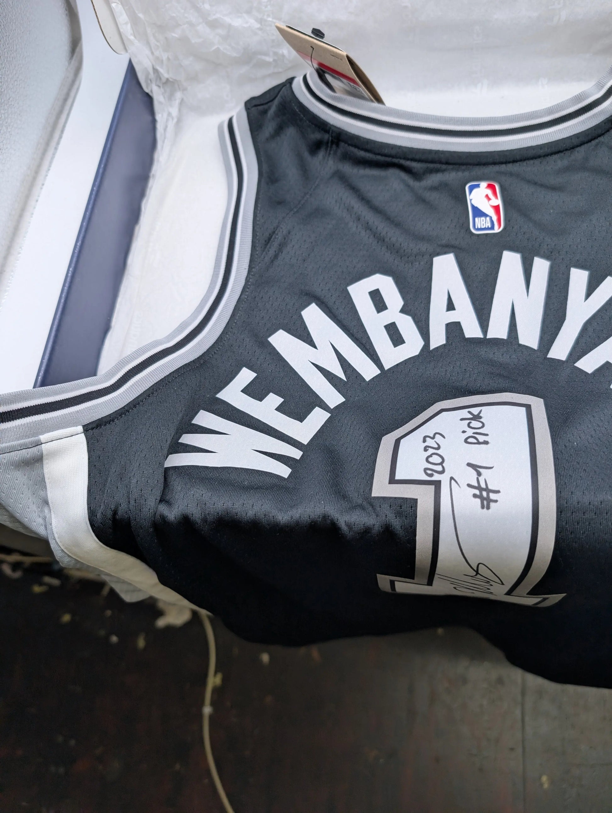 Victor Wembanyama Signed Nike Icon Jersey with 2023 #1 Pick Inscription Fanatics FRENLY BRICKS - Open 7 Days