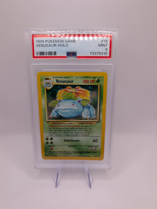 1999 Pokemon Game Base Set Unlimited Venusaur Holo Rare 15/102 #15 PSA 9 MINT FRENLY BRICKS - Open 7 Days