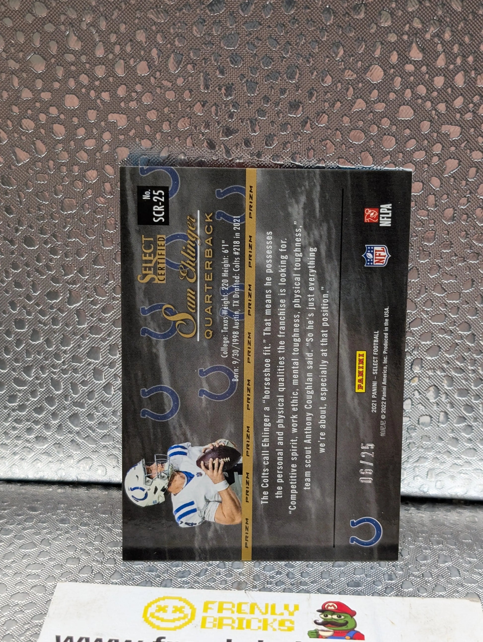2021 Panini Select Football Sam Ehlinger Certified RC #SCR-25 Colts FRENLY BRICKS - Open 7 Days