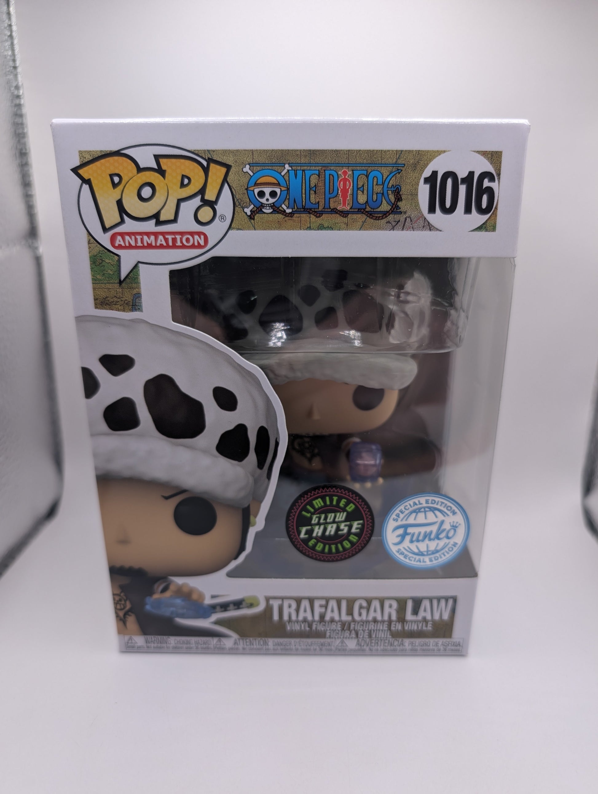 One Piece Trafalgar Law #1016 GLOW CHASE Funko Pop! in PROTECTOR FRENLY BRICKS - Open 7 Days