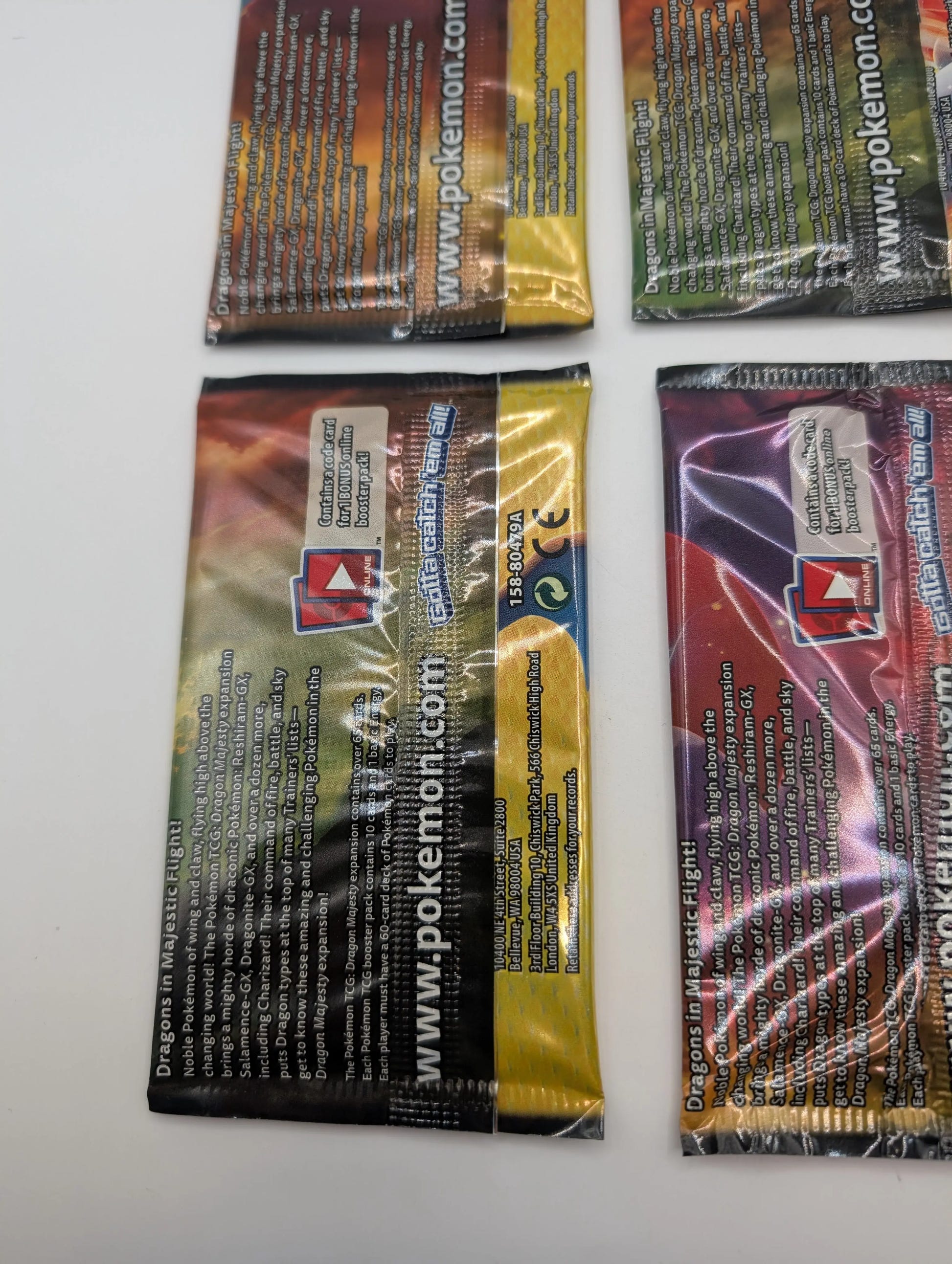 Pokémon TCG Dragon Majesty Booster Pack Art Sets (4 Packs) Sealed, photo 4 image 4