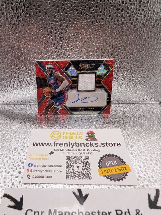 JALEN DUREN Select Red Wave RPA !! 2022- 23 ROOKIE RC Detroit FRENLY BRICKS - Open 7 Days