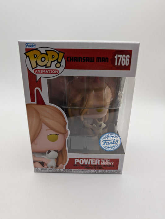 Chainsaw Man #1766 Power with Meowy Funko Pop! Excluive SE New Common FRENLY BRICKS - Open 7 Days