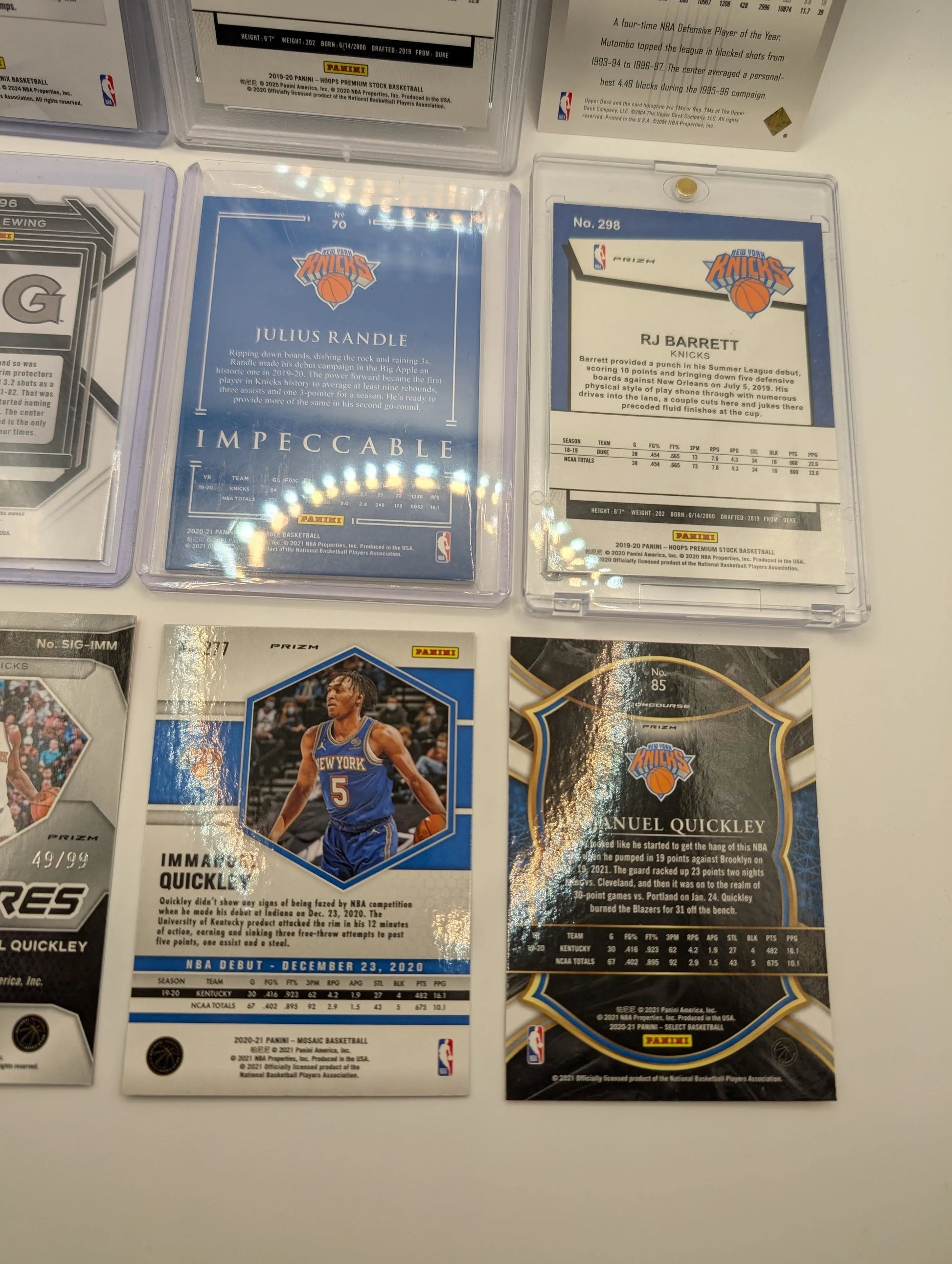 New York Knicks NBA Basketball Card Lot, Rookies, Patch, Auto, Graded, RJ Barret FRENLY BRICKS - Open 7 Days