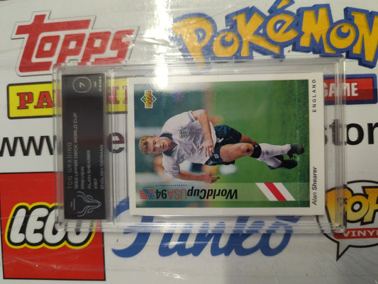 1993 Upper Deck World Cup Preview Alan Shearer #187 TCG 7 Graded FRENLY BRICKS - Open 7 Days