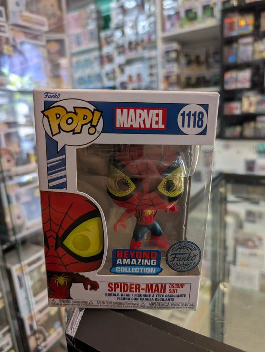 Funko POP! Marvel: Spider-Man Oscorp Suit #1118 Exclusive Beyond Amazing FRENLY BRICKS - Open 7 Days