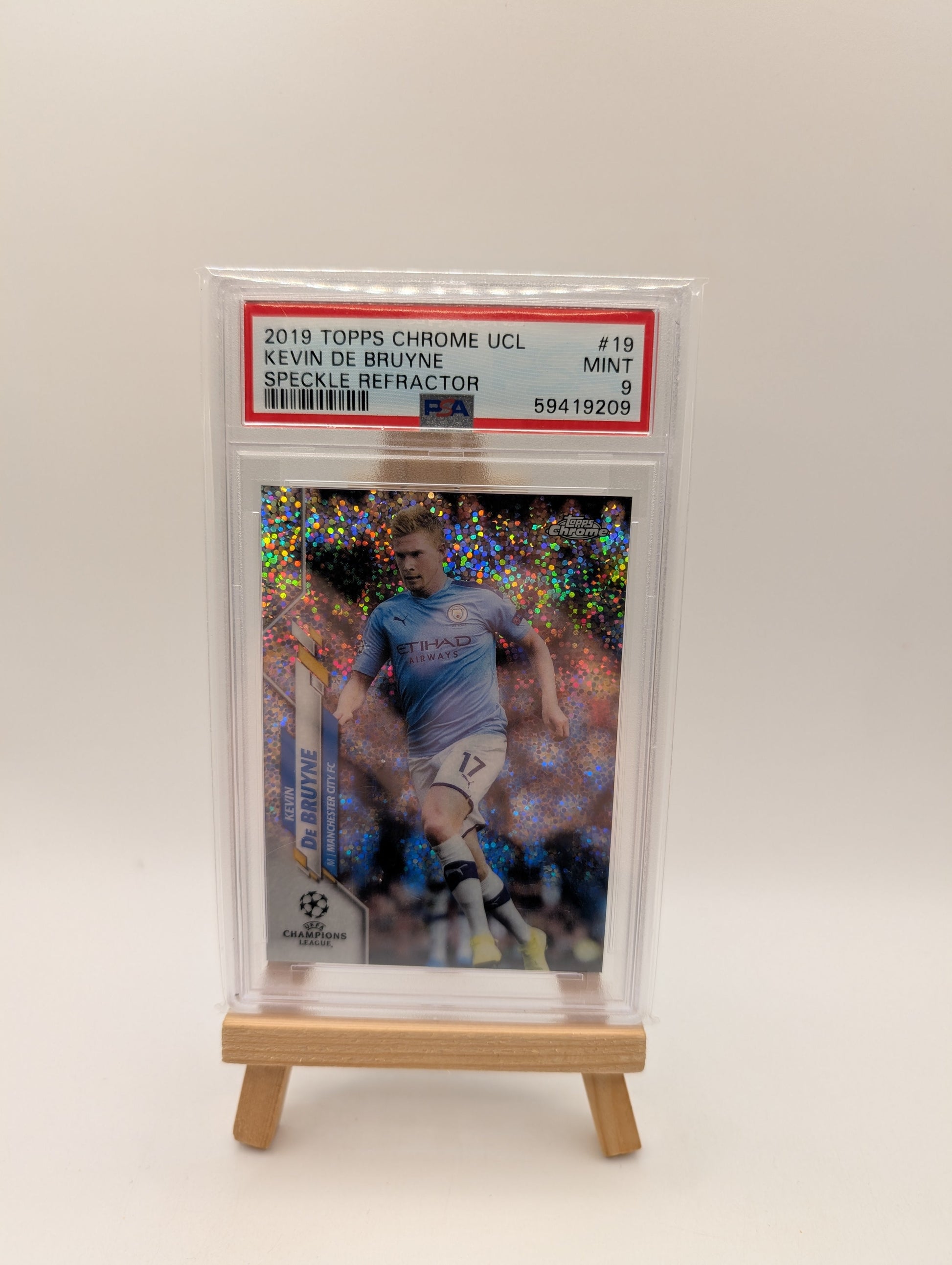 Kevin De Bruyne 2019-20 Topps Chrome Uefa Speckle Refractor #19 PSA 9 FRENLY BRICKS - Open 7 Days