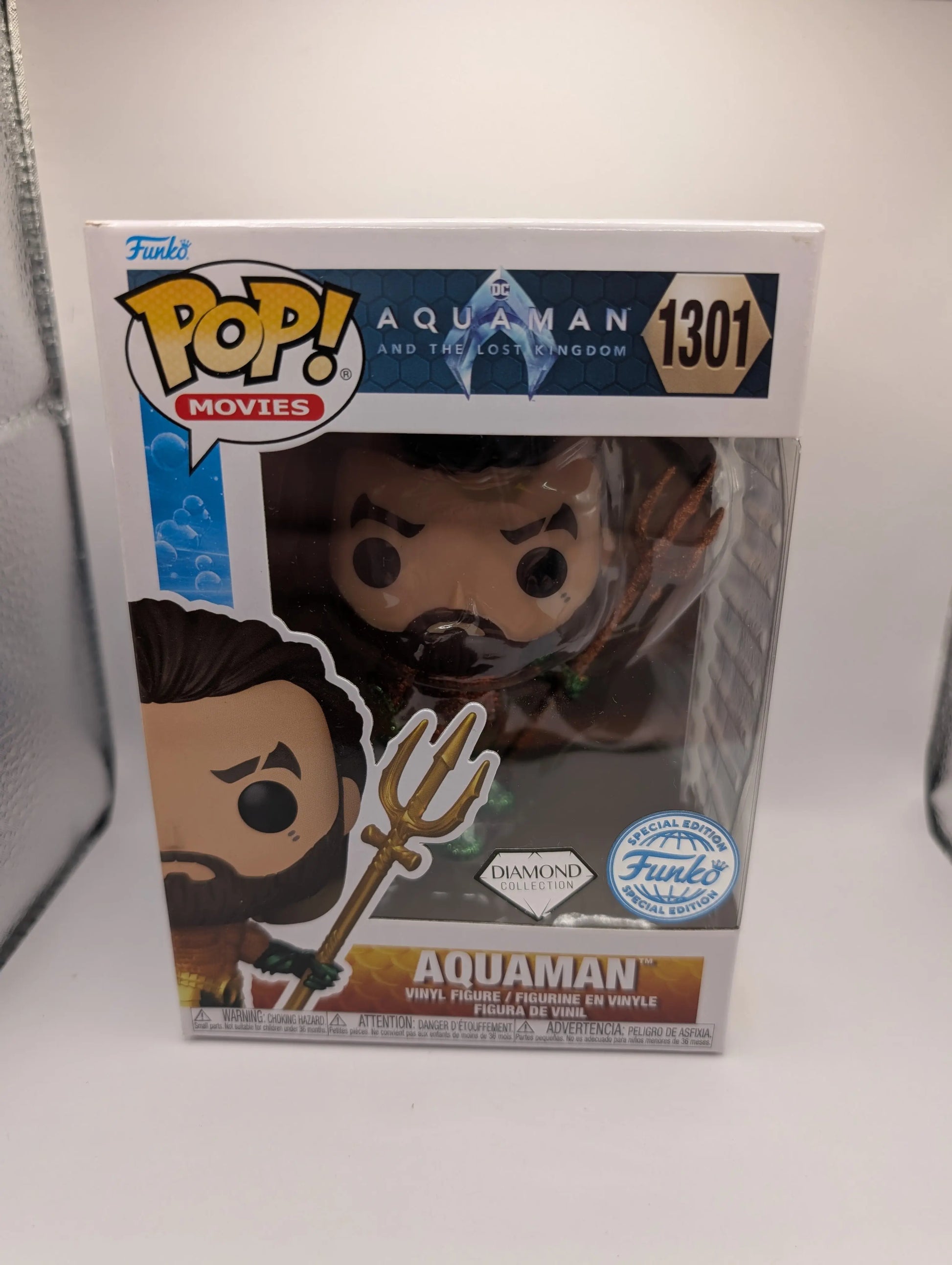 FUNKO POP DC AQUAMAN & THE LOST KINGDOM AQUAMAN DIAMOND GLITTER #1301 EXCLUSIVE FRENLY BRICKS - Open 7 Days