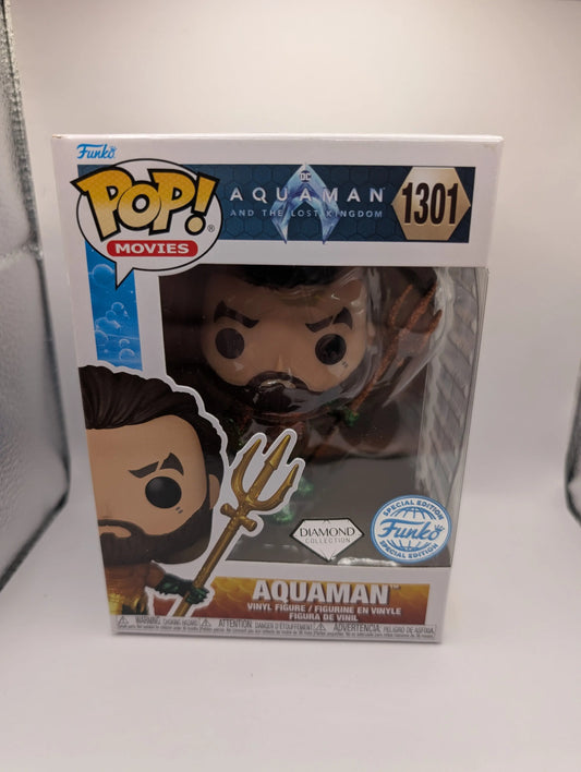 FUNKO POP DC AQUAMAN & THE LOST KINGDOM AQUAMAN DIAMOND GLITTER #1301 EXCLUSIVE FRENLY BRICKS - Open 7 Days