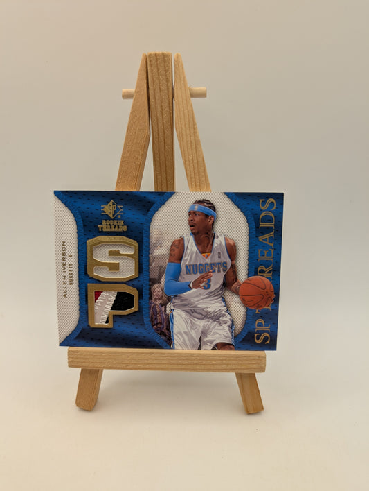 Allen Iverson 2007-08 Sp Rookie Threads Game Used Dual Jersey Nuggets Card