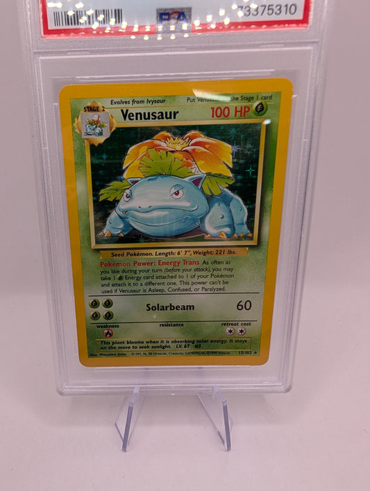1999 Pokemon Game Base Set Unlimited Venusaur Holo Rare 15/102 #15 PSA 9 MINT FRENLY BRICKS - Open 7 Days