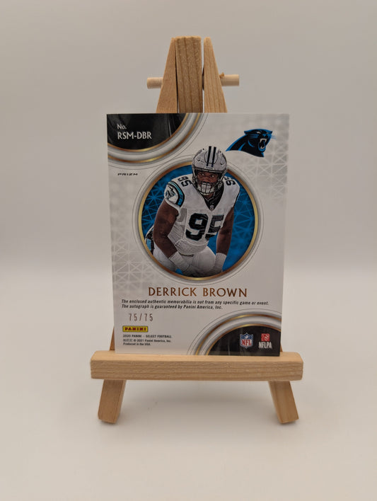 2020 Select Derrick Brown Rookie Patch Auto Blue  /75 #RSM-DBR  RC FRENLY BRICKS - Open 7 Days