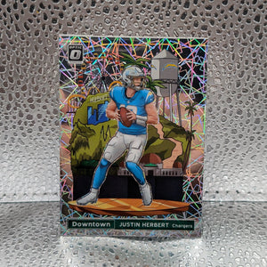 Justin Herbert Downtown Case Hit 2021 Donruss Optic Football SSP DT-27 FRENLY BRICKS - Open 7 Days