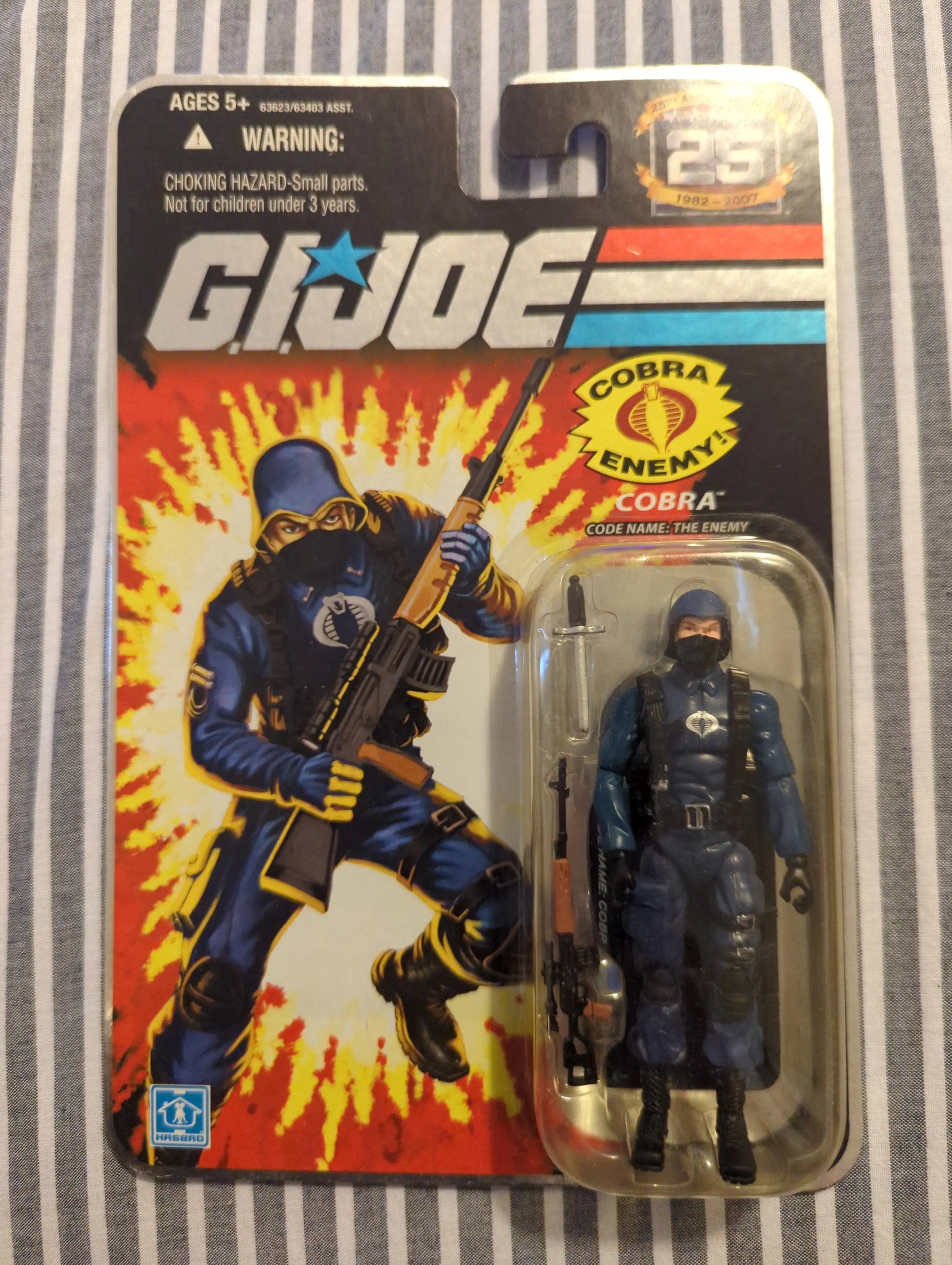 2007 MOC GI Joe 25th Anniversary Cobra Trooper Hasbro Action Figure Foil Card FRENLY BRICKS - Open 7 Days