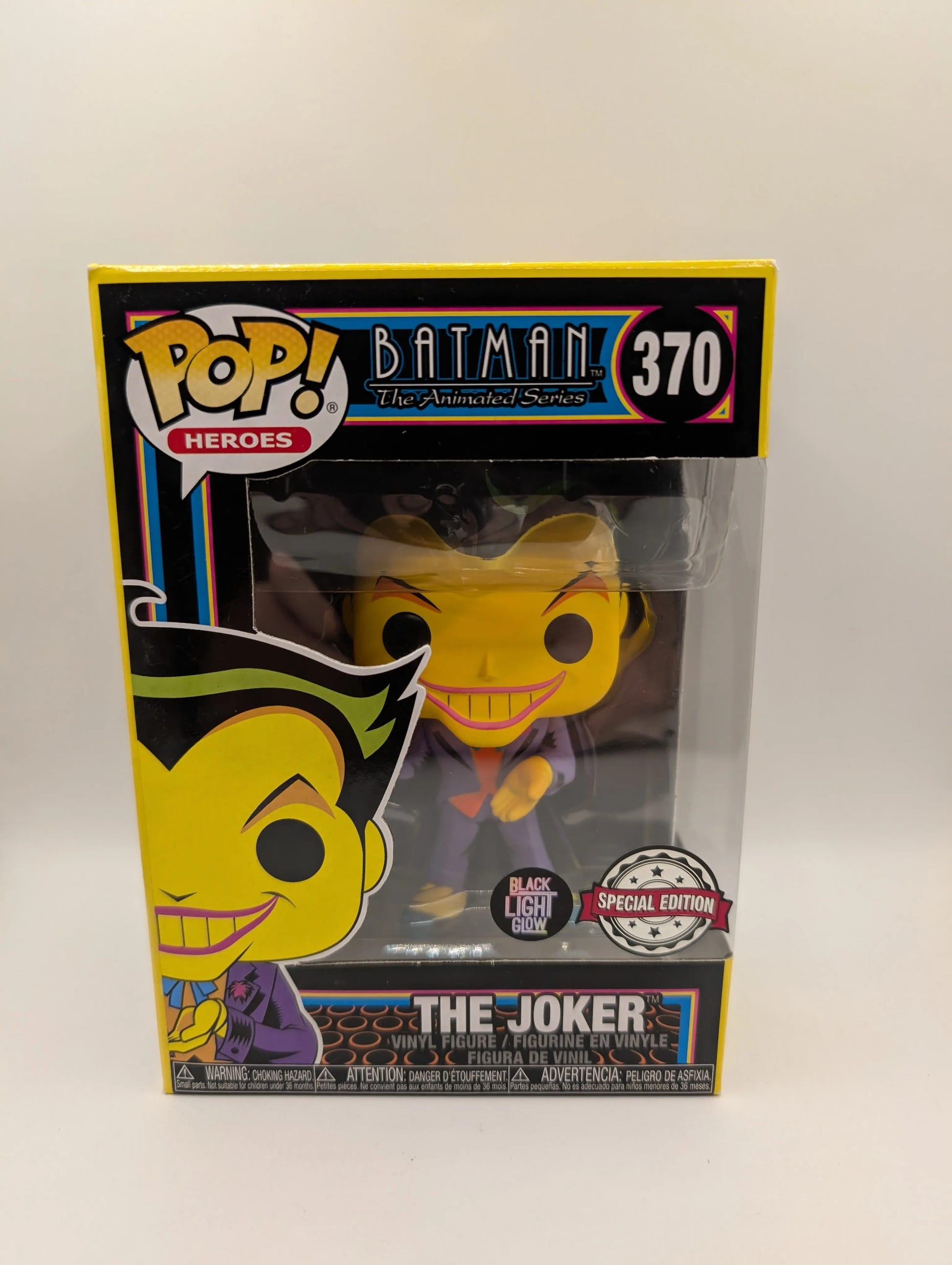 Funko Pop! Heroes - The Joker - Vinyl Figure #370 Black Light Glow FRENLY BRICKS - Open 7 Days image 1